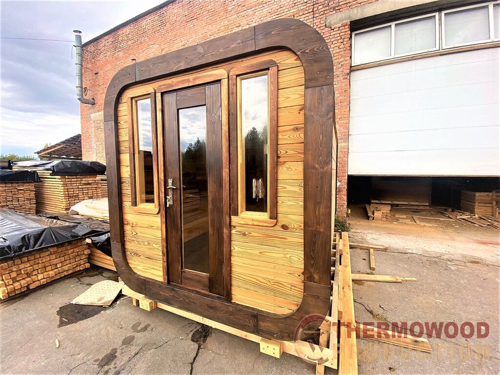 Sauna Cube Quadro Black 3.6x2m Thermowood Production від компанії Група компаній "Промконтракт ЛТД" - фото 1