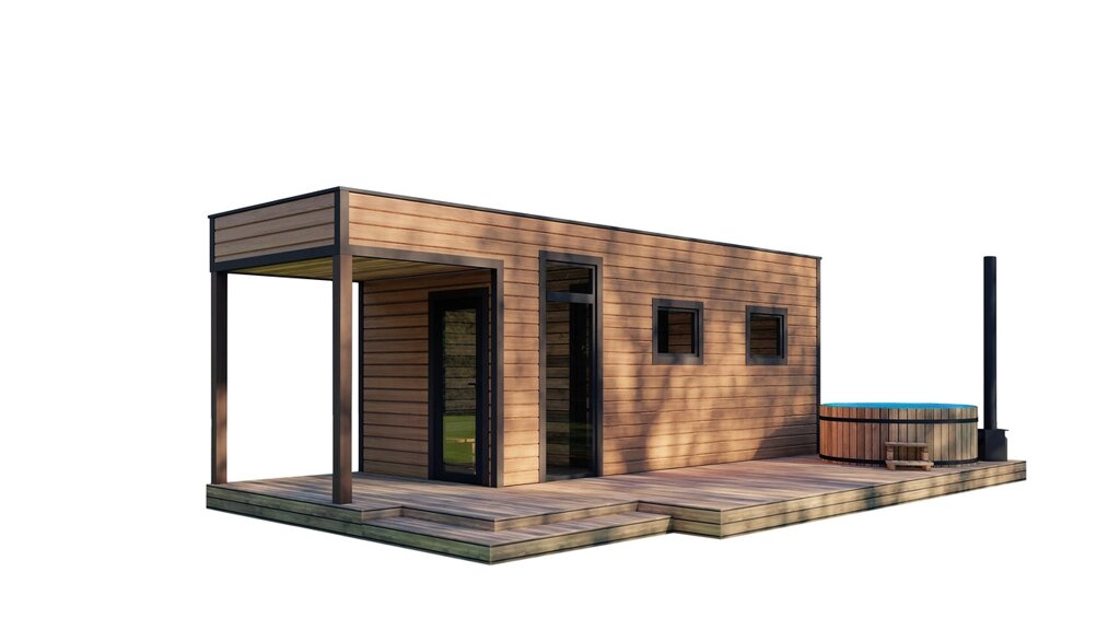 Сауна з передпокоєм та терасою 7,6 x 2,6 м Gartensauna-15 Thermowood Production під ключ від виробника від компанії Група компаній "Промконтракт ЛТД" - фото 1