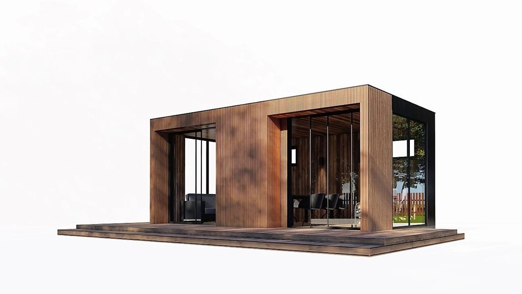 Сучасна альтанка 6,0х3,5м з панорамним розсувним склінням Modern Gazebo 21 Thermowood Production від компанії Група компаній "Промконтракт ЛТД" - фото 1