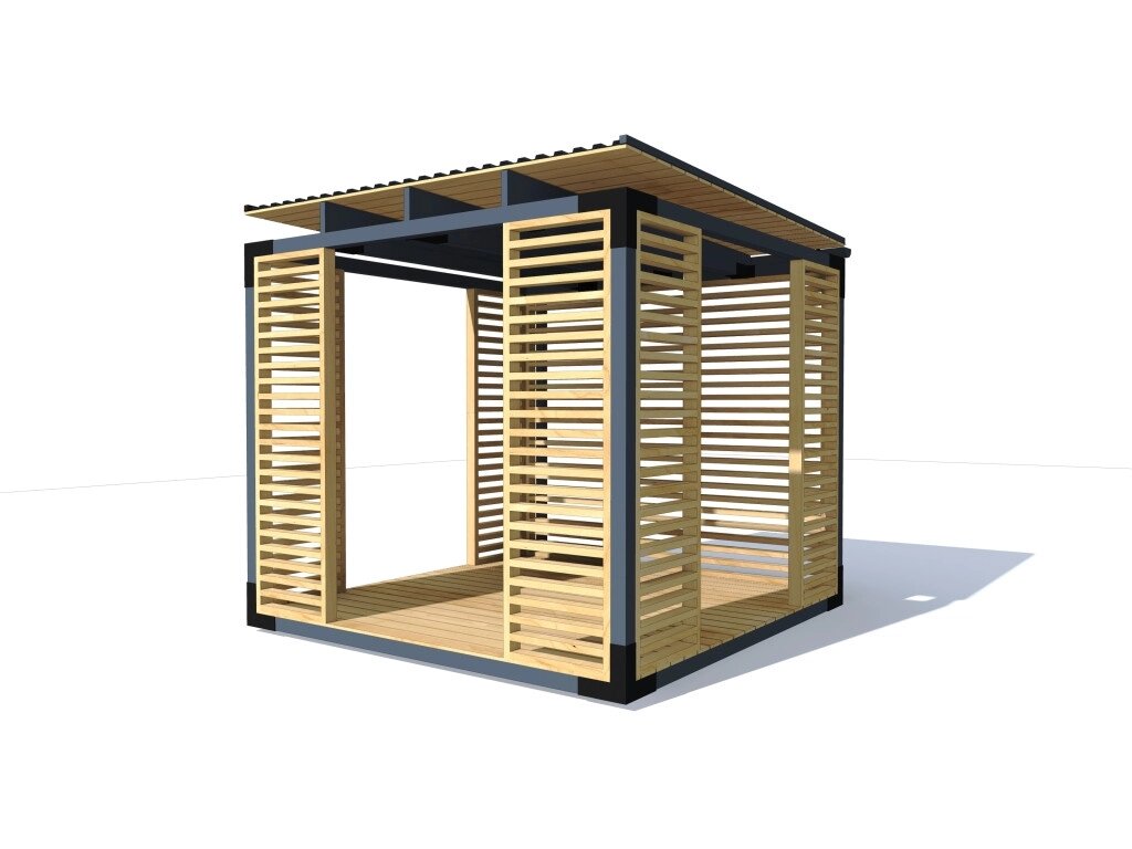 Сучасна недорога альтанка 3,0х3,0м Modern Gazebo 05 від виробника Thermowood Production від компанії Група компаній "Промконтракт ЛТД" - фото 1