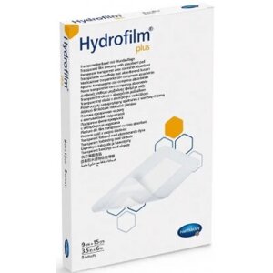 Пов'язка плівкова прозора з абсорбуючою подушечкою Hydrofilm Plus Гідрофілм Плюс 5х7,2см 1шт
