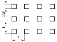 A2 - Квадратний відвір по квадрату Перфорований лист з квадратними відвернами, розташованими по квадратах
