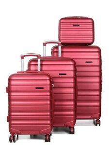 Набір валіз + кейс Airtex 628 Worldline бордовий