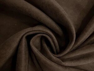 Турецька тканина для штор PETEK, мікровелюр шоколадного кольору