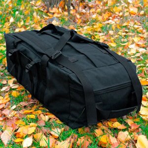 Армійська непромокаюча сумка/баул - рюкзак "Tactic-80"Чорна) 111л Oxford PU 800D