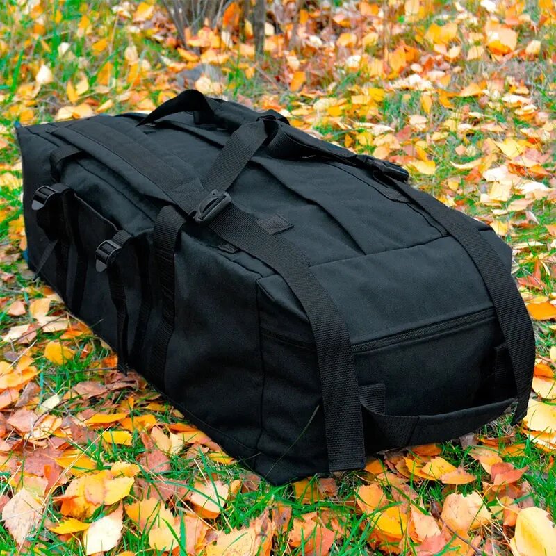 Армійська непромокаюча сумка/баул - рюкзак "Tactic-80" (Чорна) 111л від компанії Затарься по повній! - фото 1
