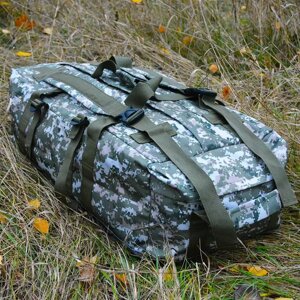 Військова сумка - рюкзак 65л Піксель з непромокаючої тканини Oxford PU 800Den