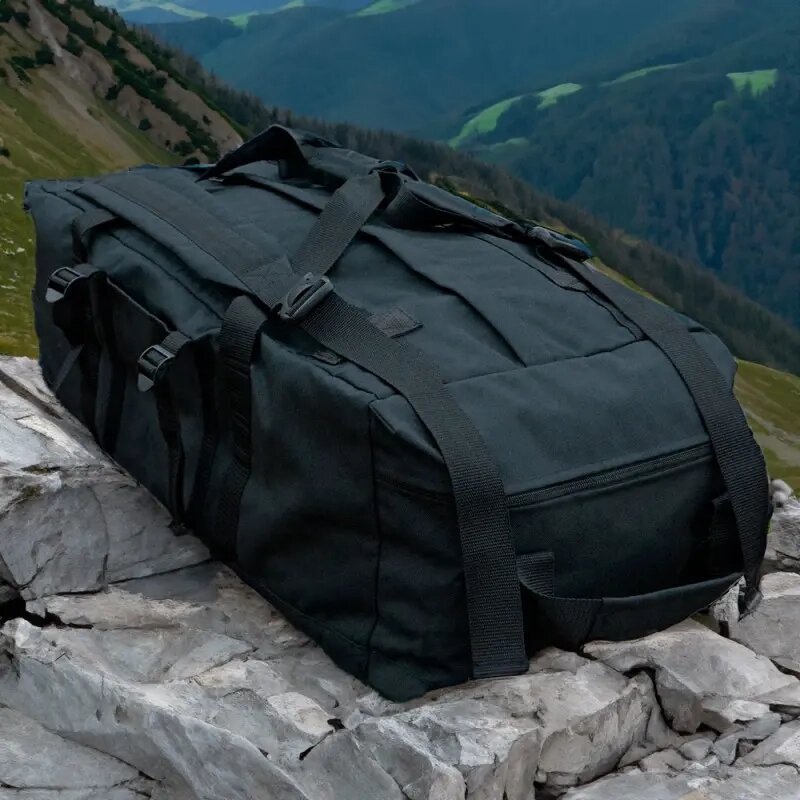 Військова сумка - рюкзак "Tactic" 65 літрів (Чорна) Oxford PU 800D від компанії Затарься по повній! - фото 1
