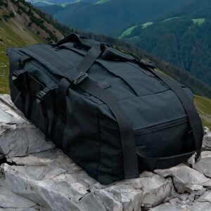 Військова сумка - рюкзак "Tactic" 65 літрів (Чорна) Oxford PU 800D