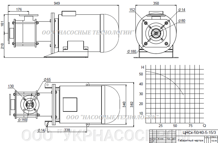 насос цнск 50-40 цнск 50/40 ЦЕНА ЧЕРТЕЖ ПАРАМЕТРЫ ПРОИЗВОДСТВО УКРАИНА