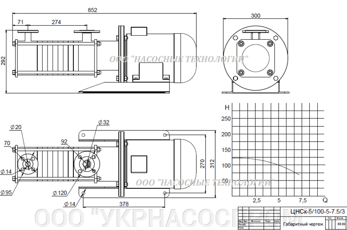 насос цнск 5-100 цнск 5/100 ЦЕНА ЧЕРТЕЖ ПАРАМЕТРЫ ПРОИЗВОДСТВО УКРАИНА