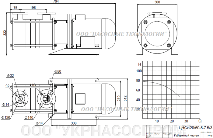 насос цнск 20-60 цнск 20/60 ЦЕНА ЧЕРТЕЖ ПАРАМЕТРЫ ПРОИЗВОДСТВО УКРАИНА