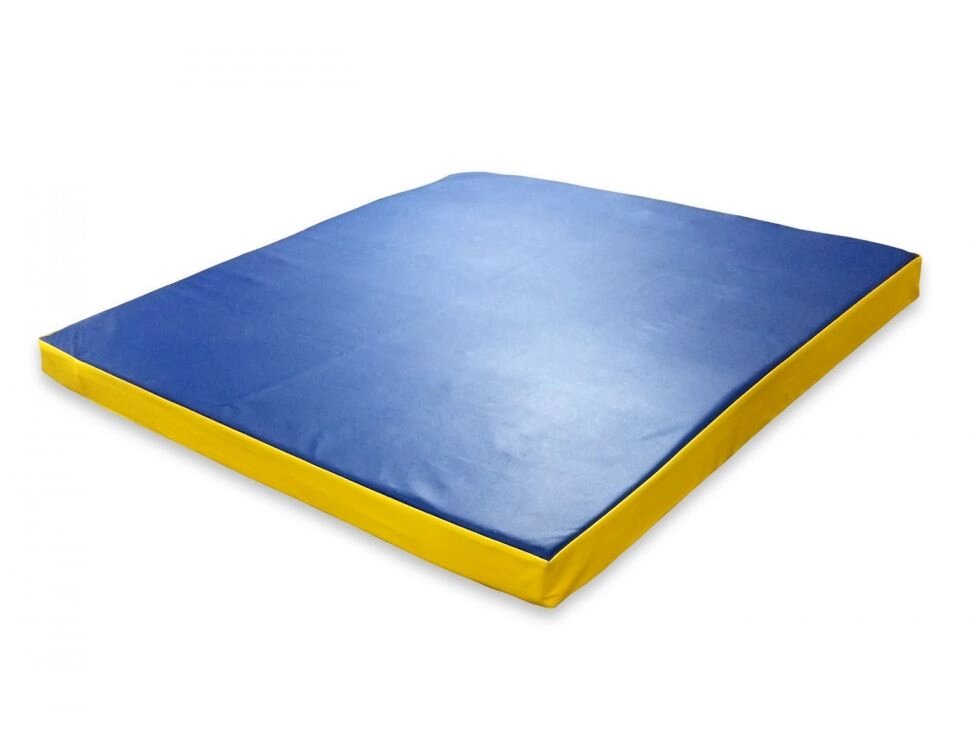 Гімнастичний мат жовто-синій 100х100х8см від компанії Babygrai - фото 1