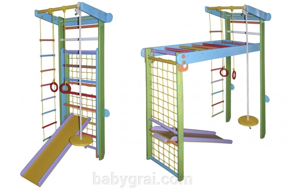 Спортивний куточок Трансформер 225см з гіркою кольоровий від компанії Babygrai - фото 1