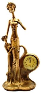 Годинник статуетка негритянка під бронзу 165х400х100 мм