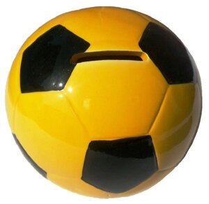 Скарбничка футбольний м'яч жовто-чорний 120х120х120 мм
