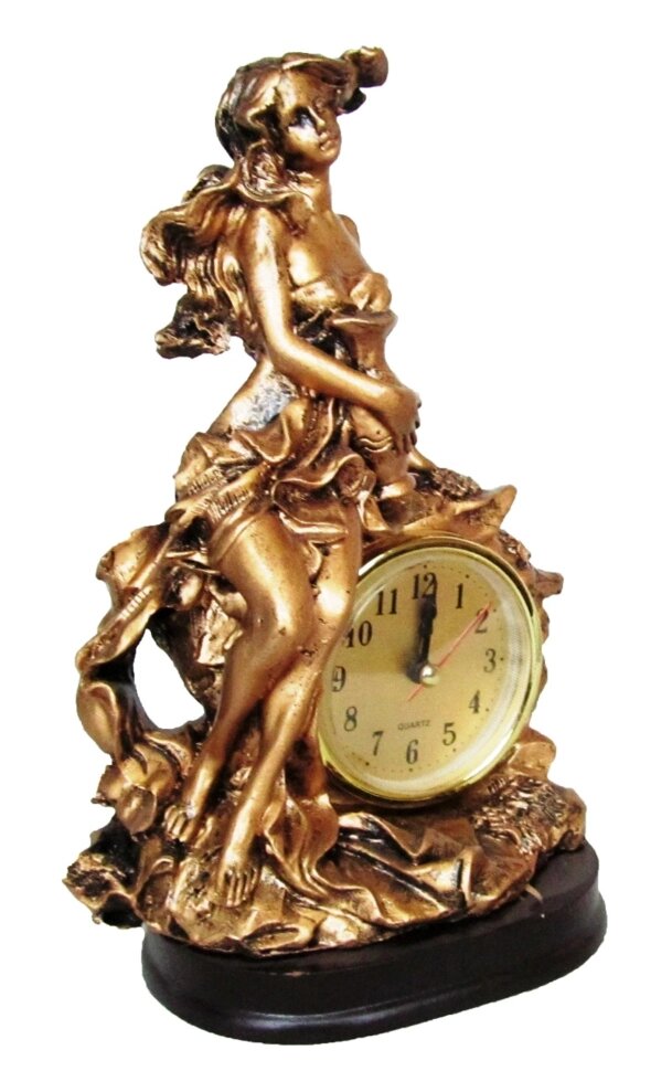 Годинник статуетка дівчинка під бронзу 130х190х80 мм - знижка