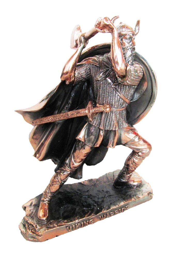 Статуетка воїн вікінг під бронзу, покритий латунню 120х160х80 мм - акції