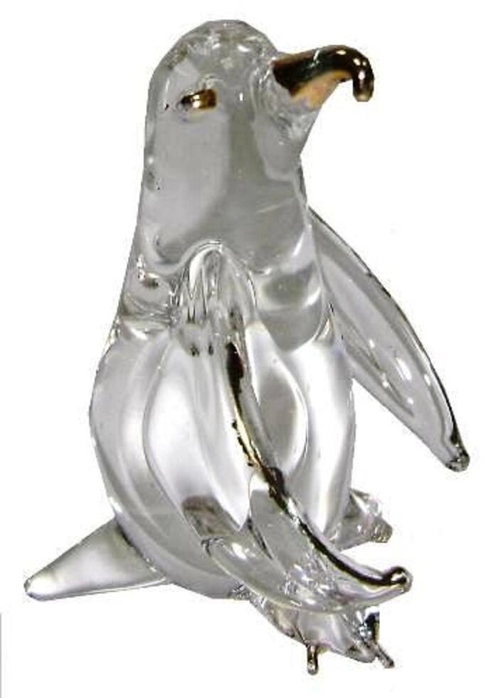 Статуэтка пингвин из стекла 30х60х40 мм - фото