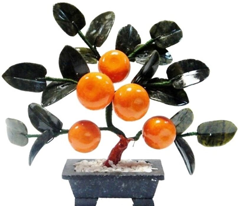 Дерево п&#039;ять мандарин з каменю 200х200х70 мм - розпродаж