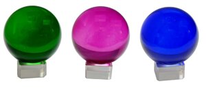 Куля на підставці кришталевий колір: зелений, рожевий, синій 1 шт. 60х70х60 мм, вироби з кришталю