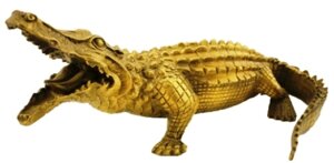 Статуэтка крокодил из бронзы 250х110х130 мм