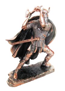 Статуетка воїн вікінг під бронзу, покритий латунню 120х160х80 мм