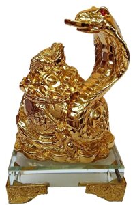 Статуэтка змея золото 50х110х70 мм