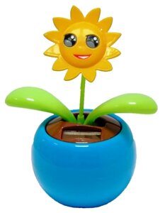 Танцюючий квітка, Flip-Flap на сонячній батареї колір горщика - синiй, зелений, червоний 1 шт. 100х110х60 мм