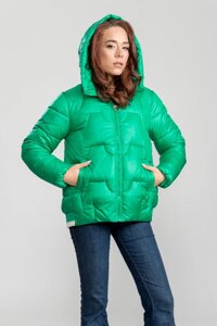 Жіночий пуховик-куртка оверсайз XL зелений