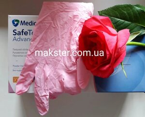 Нітрилові рукавички рожеві Medicom (100 шт.) XS