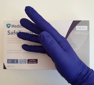 Рукавички нітрилові неопудрені Medicom Advanced, фіолетові M