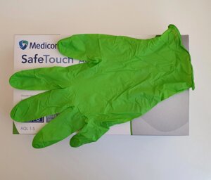 Рукавички нітрилові неопудрені Medicom Advanced, зелені