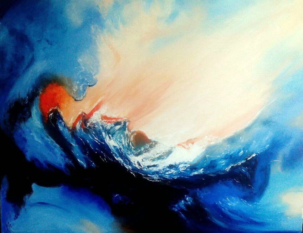 Картина маслом интерьерная "Тайфун" від компанії Інна Гончарова. Живопис. - фото 1