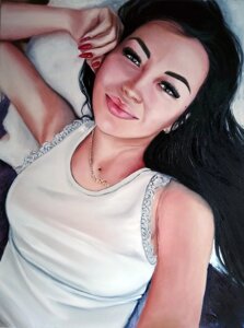 Картина маслом "Портрет прекрасної дівчини"