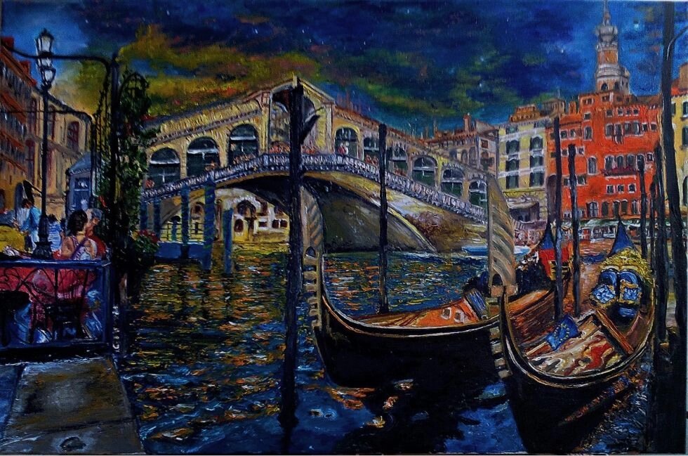 Картина "Нічна Венеція" від компанії Інна Гончарова. Живопис. - фото 1