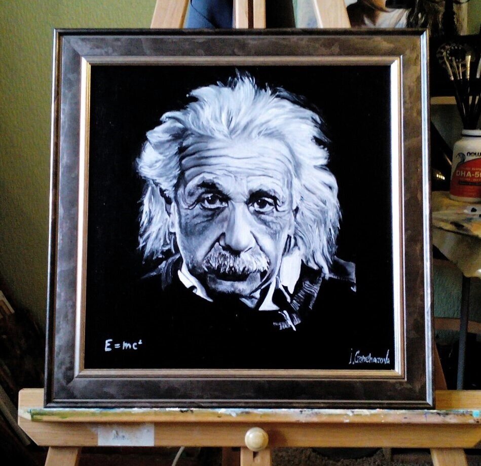 Портрет маслом "Альберт Енштейн" від компанії Інна Гончарова. Живопис. - фото 1