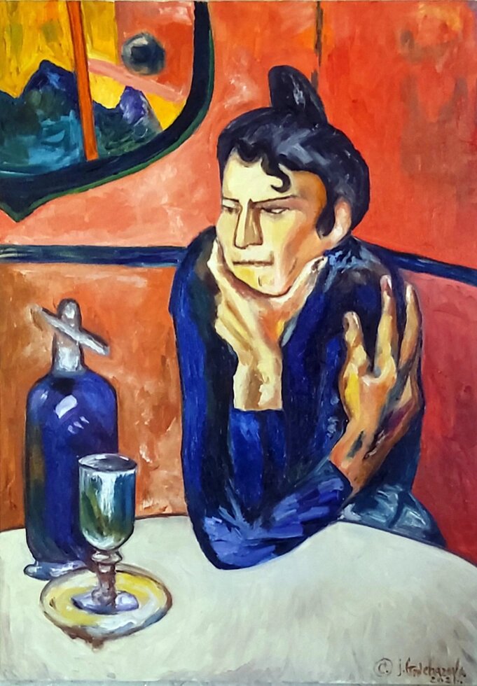 Репродукція картини П. Пікассо Любителька абсенту від компанії Інна Гончарова. Живопис. - фото 1