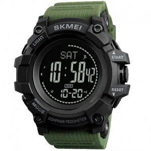 Годинник наручний чоловічий SKMEI 1356AG ARMY GREEN, армійський годинник протиударний. Колір зелений
