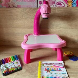 Дитячий стіл проектор для малювання з підсвічуванням Projector Painting. OB-484 Колір: рожевий