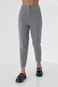 Классические женские брюки укороченные - серый цвет, S (есть размеры)