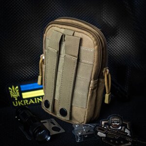 Тактична сумка - сумка для телефону, система MOLLE органайзер тактичний з кордури. WZ-976 Колір: койот