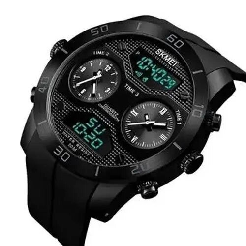 Військовий чоловічий наручний годинник зелений SKMEI 1355BK | Годинник спортивний | KT-321 Тактичний годинник