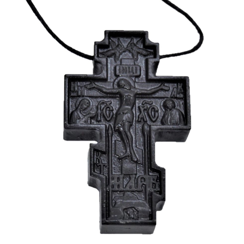 Чоловічий дерев'яний хрест з іконками від компанії Іконна лавка - фото 1