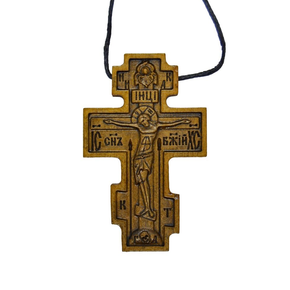 Чоловічий дерев'яний хрест від компанії Іконна лавка - фото 1