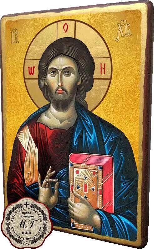 Дерев'яна ікона Ісус Христос 15x20 см від компанії Іконна лавка - фото 1