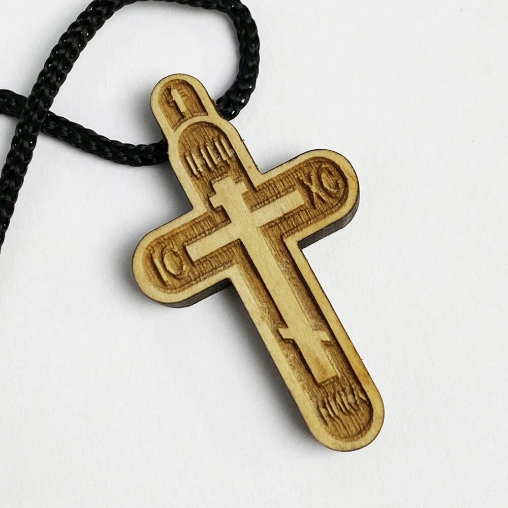 Дерев'яний хрест-підвіска натільний від компанії Іконна лавка - фото 1