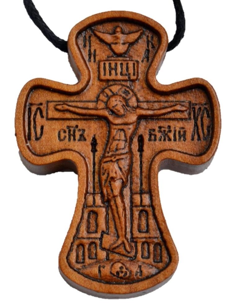 Дерев'яний хрестик на шию від компанії Іконна лавка - фото 1