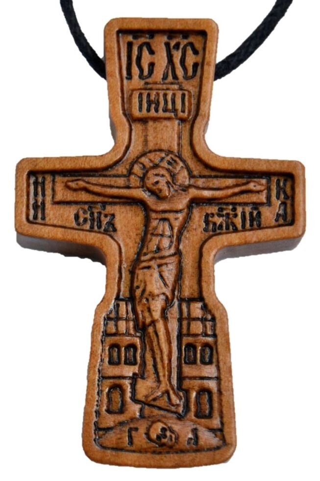 Дерев'яний хрестик "Спаси і Збережи" від компанії Іконна лавка - фото 1
