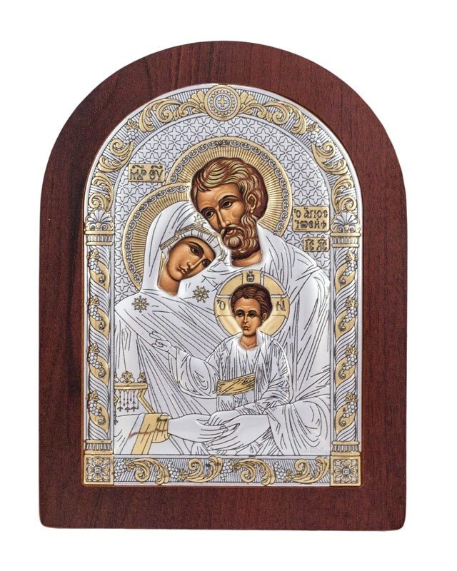 Грецька ікона арочна "Святе Сімейство" 57х75мм від компанії Іконна лавка - фото 1